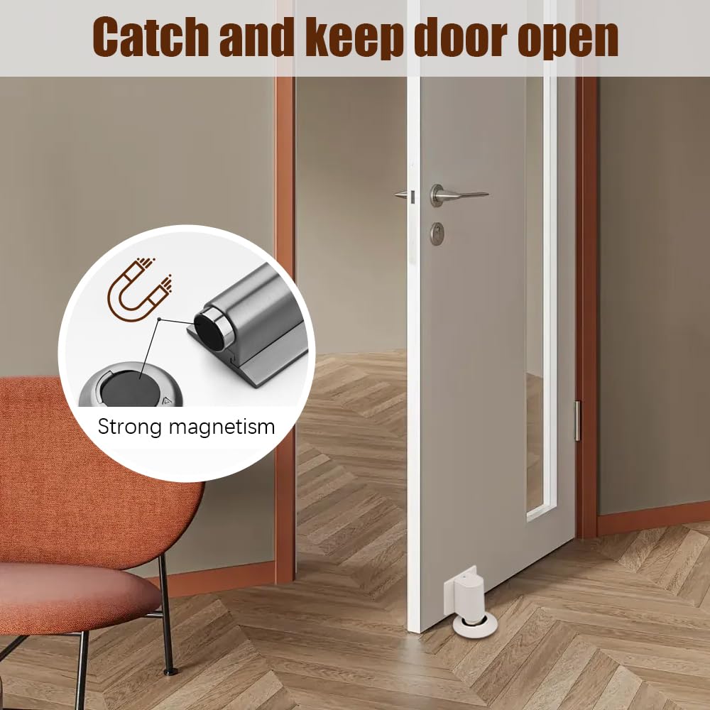 Bloque Porte Cale Porte Bloc Porte, Butee de Porte Stop Porte, Magnétique en Métal Butée de Porte, Arret de Porte Arrêt de Porte, Cale Porte Sol - 2