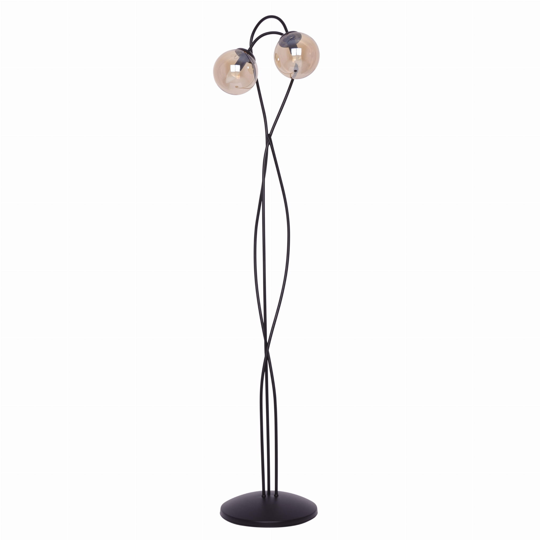 Lampa podłogowa stojąca Floro czarno-bursztynowa 2xE14x40W wym: 155 x 30 x 30 cm metal Kaja