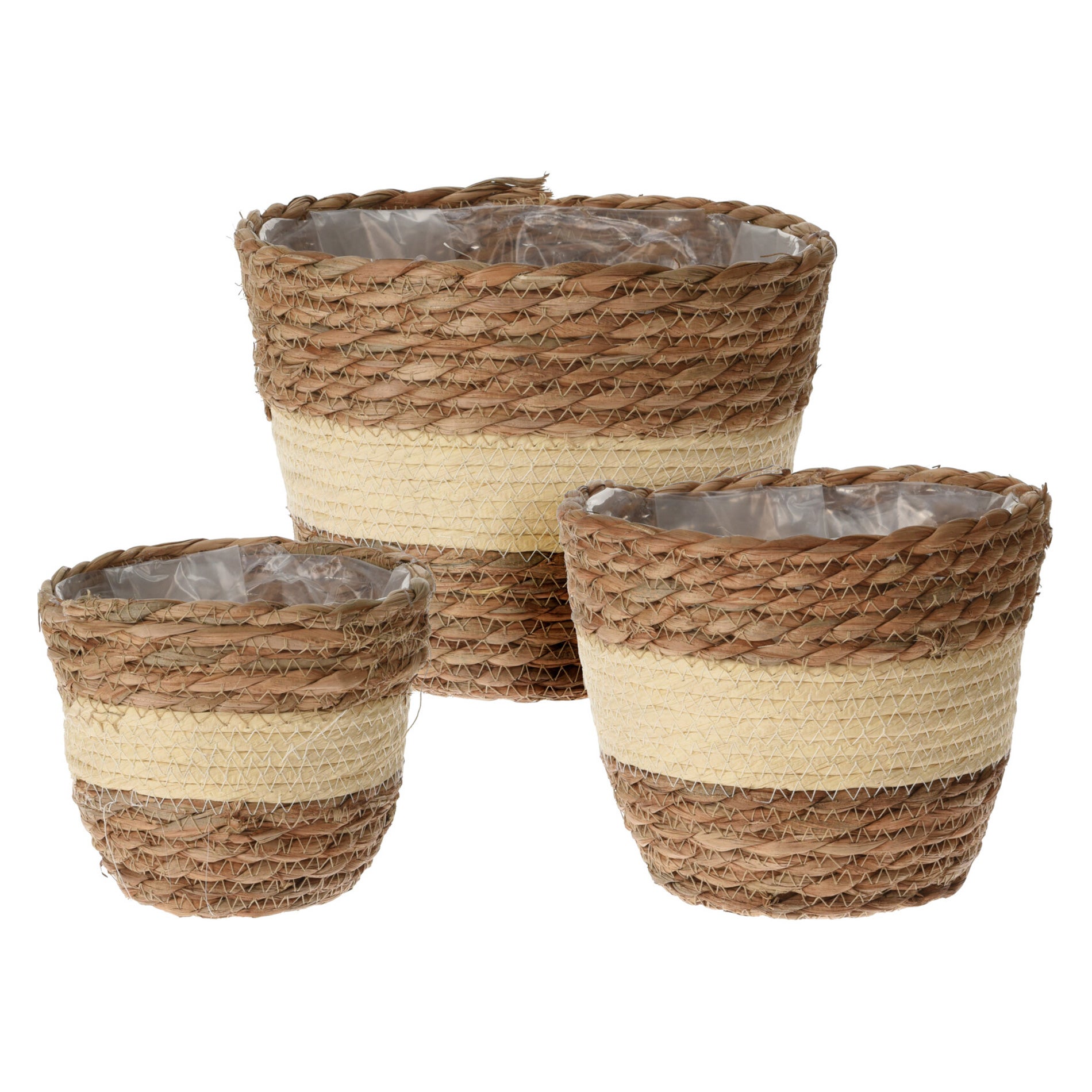 Frefgikty Fodera per fioriere, 35,5 cm, 2 pezzi, ricambio rotondo per cesti per piante, fodera in fibra naturale per fioriere sospese