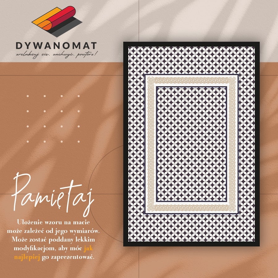 Dywan winylowy do salonu geometryczny warkocz, mata winylowa ozdobna idealna do wnętrz nowoczesnych 60x90 cm – Tulup - 3