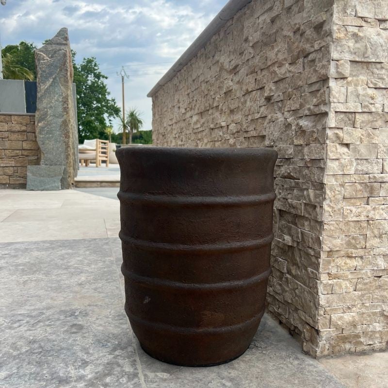 Pot décoratif en fibre de ciment Anzel Corten - L - 4