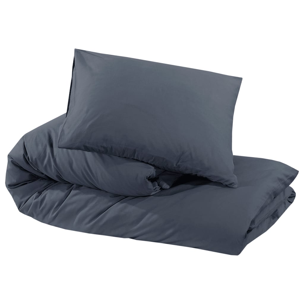 Ensemble de housse de couette Anthracite 200x220 cm Coton - 6