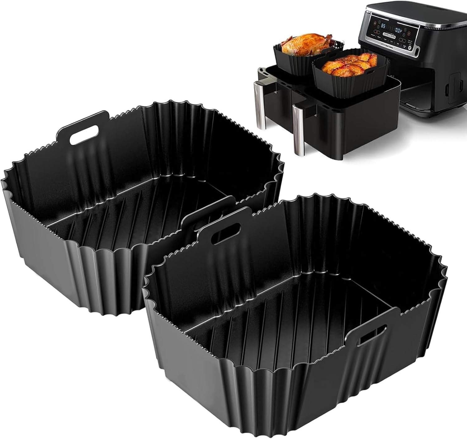 Acheter Moules en Silicone pour Friteuse à Air Lot de 2, Accessoires Réutilisables Antiadhésifs pour Friteuse à Air Compatibles avec Ninja Foodi Max