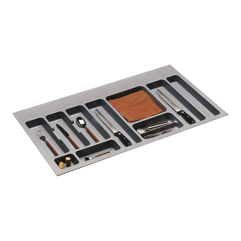 Ramasse-couverts en pvc gris - Décor : Gris - Largeur maxi : 740 mm - Largeur mini : 700 mm - 2