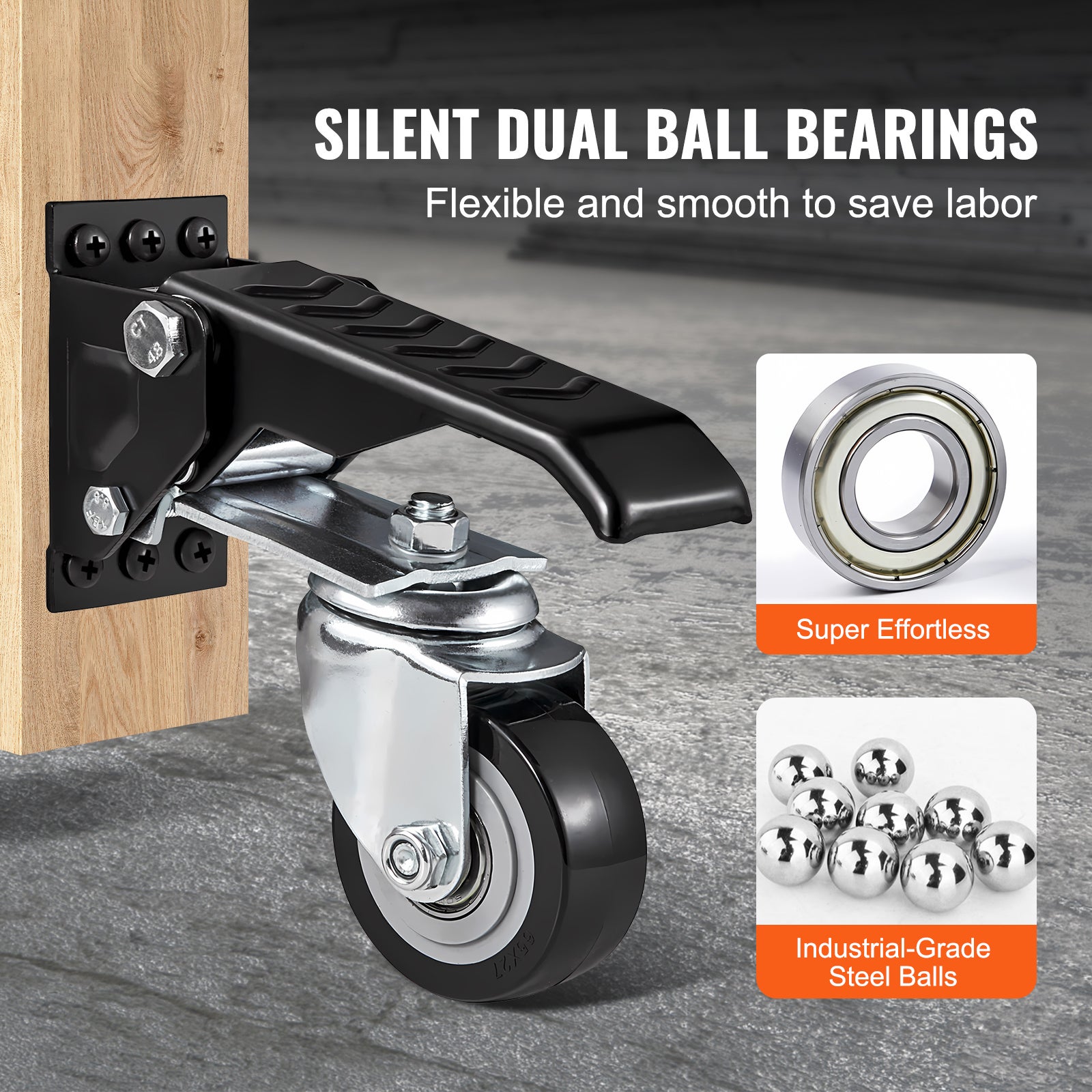 Roulettes d'établi SucceBuy 165 lb,lot de 4,réglables rétractables 2,5