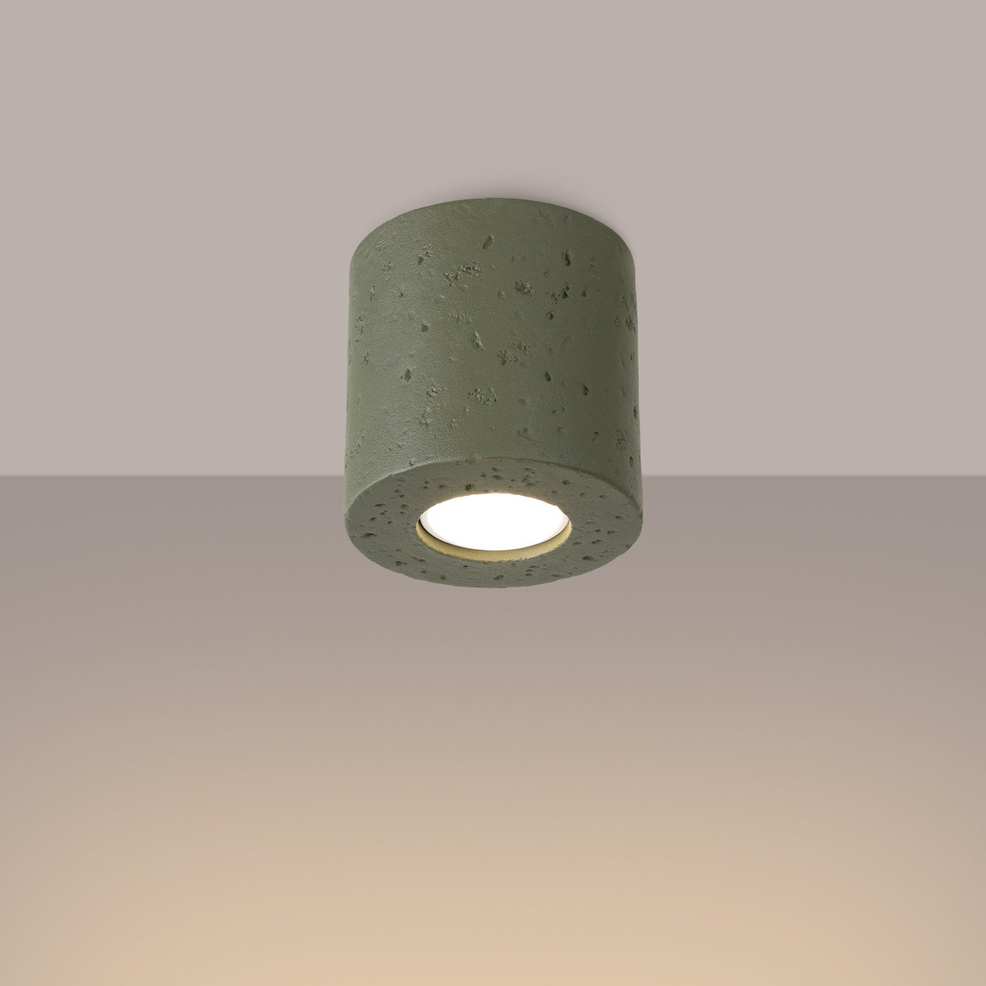 Reflektor sufitowy betonowy ORBIS zielony oliwkowy 1xGU10x10W beton architektoniczny wym:10x10x10cm IP20 Sollux Lighting - 3