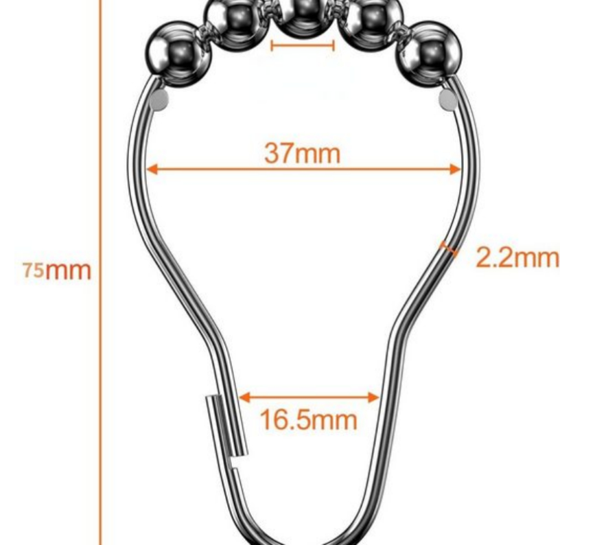 BRIGHTAKE Anelli per tende da doccia 12 pezzi Ganci per bagno in acciaio inossidabile, resistenti e facili da installare. - 5