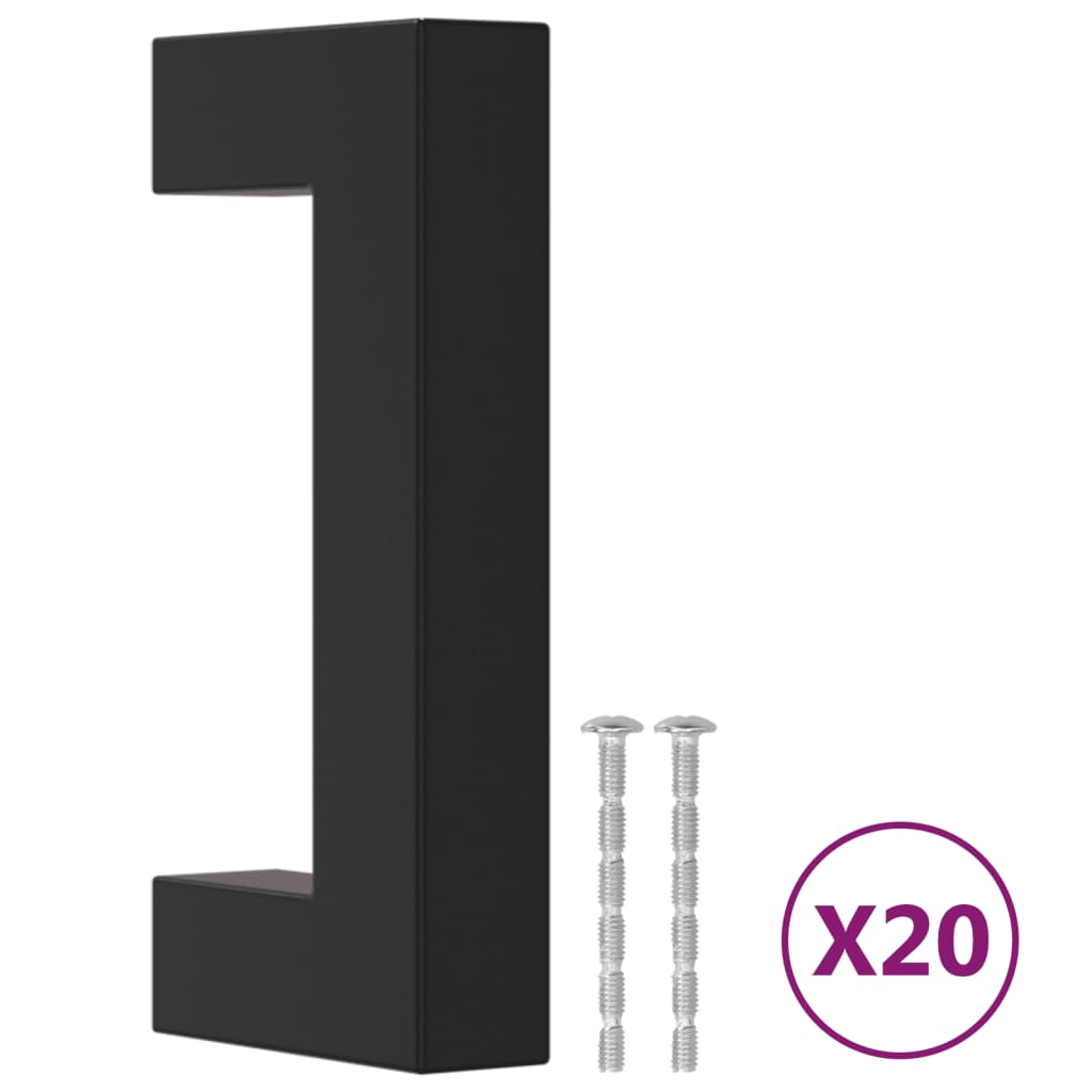 Tiradores para armarios 20 uds acero inoxidable negro 64 mm - COMFORTXL ...