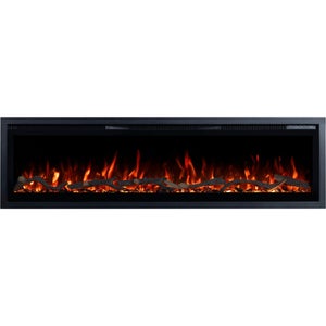 Camino Elettrico HOMCOM Con Fiamma 3D Realistica 2000W - Termostato, Timer E Telecomando, Riscaldamento Fino A 30 M²
