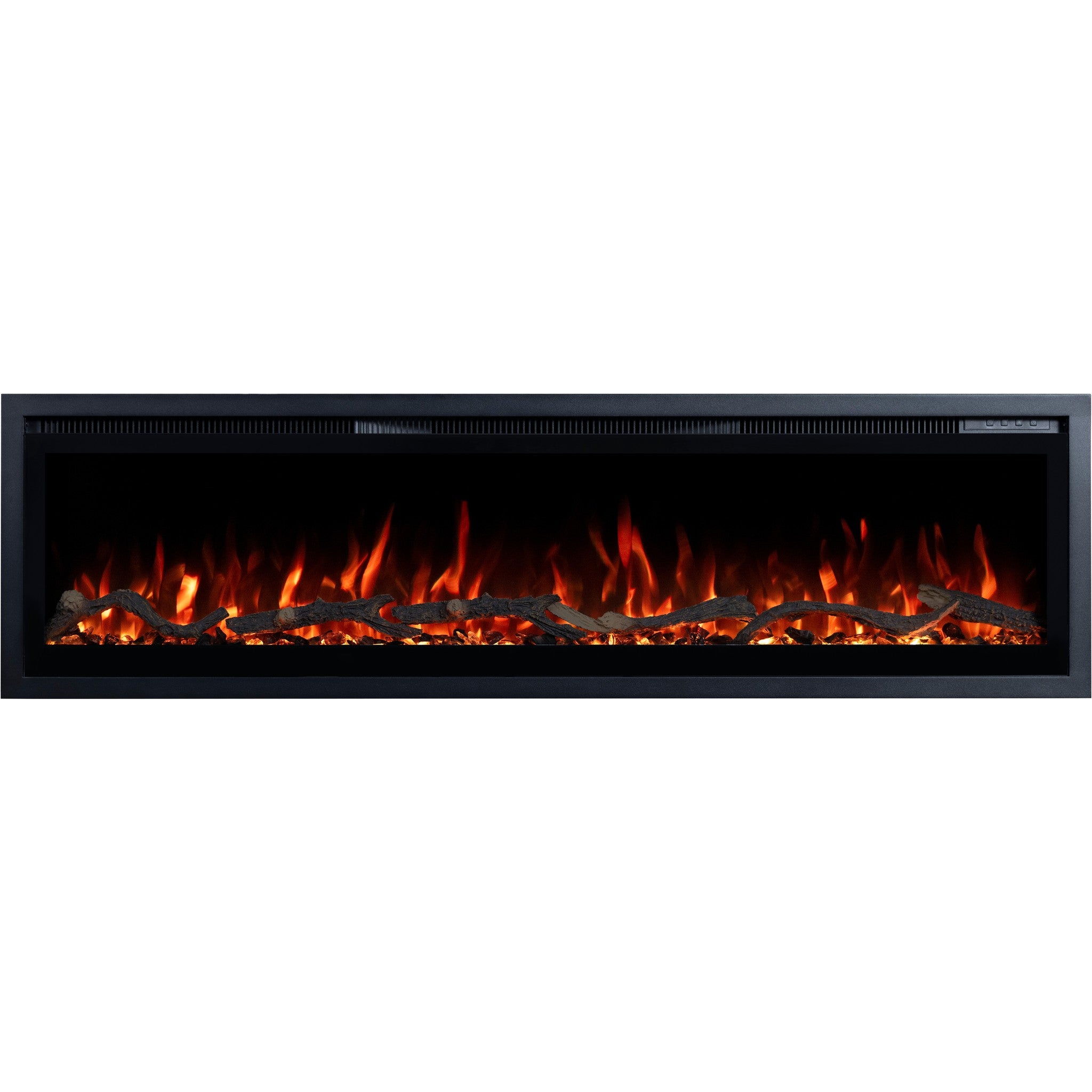 Kominek elektryczny Emotion Flame Regal 106 - ogień premium - na ścianę i do zabudowy - 106x35x12 cm - kominek LED z grzaniem 900/1800 W