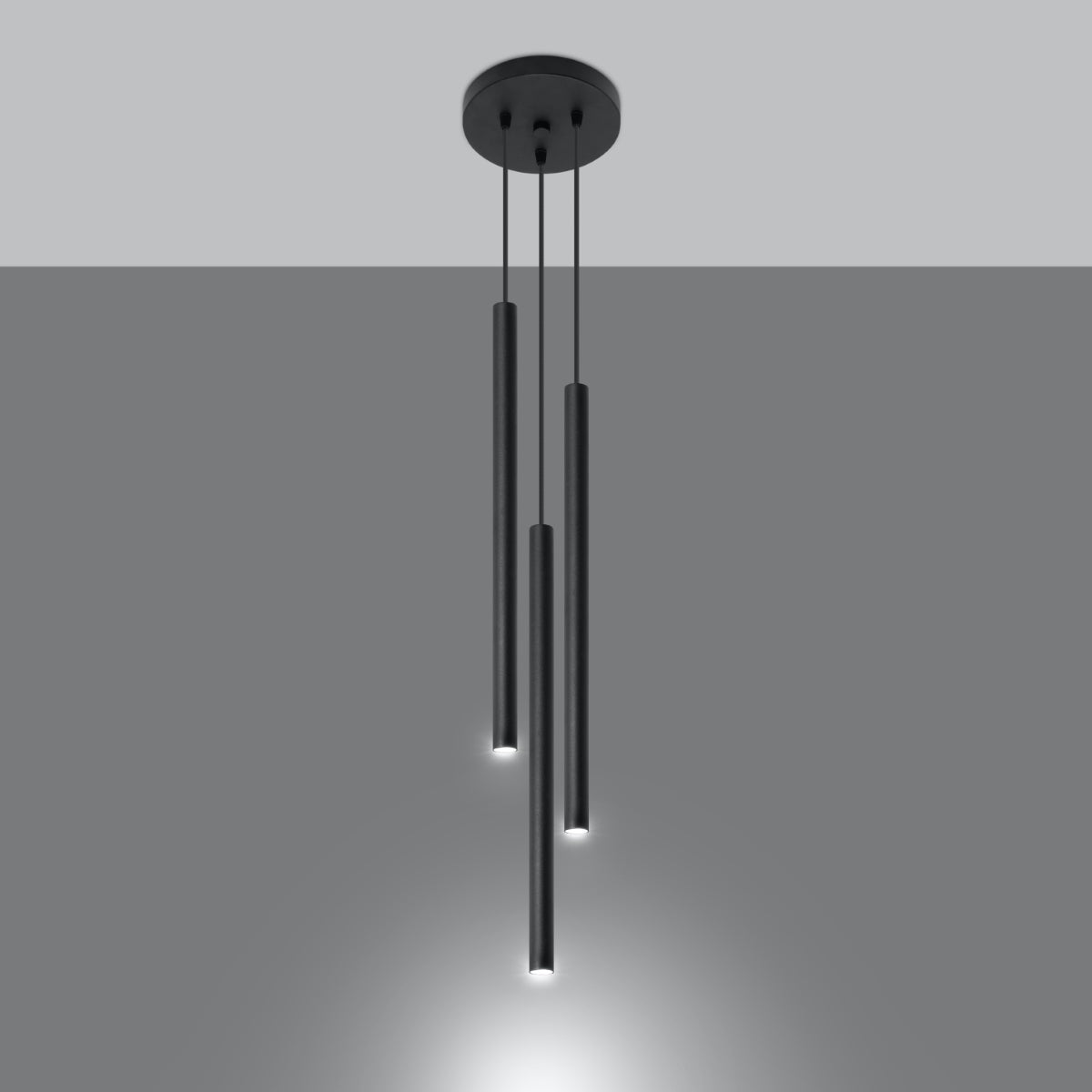 Lampa wisząca Pastelo czarna 3xG9x12W długie tuby wym: 100 x 20 x 20 cm metal Sollux Lighting - 9