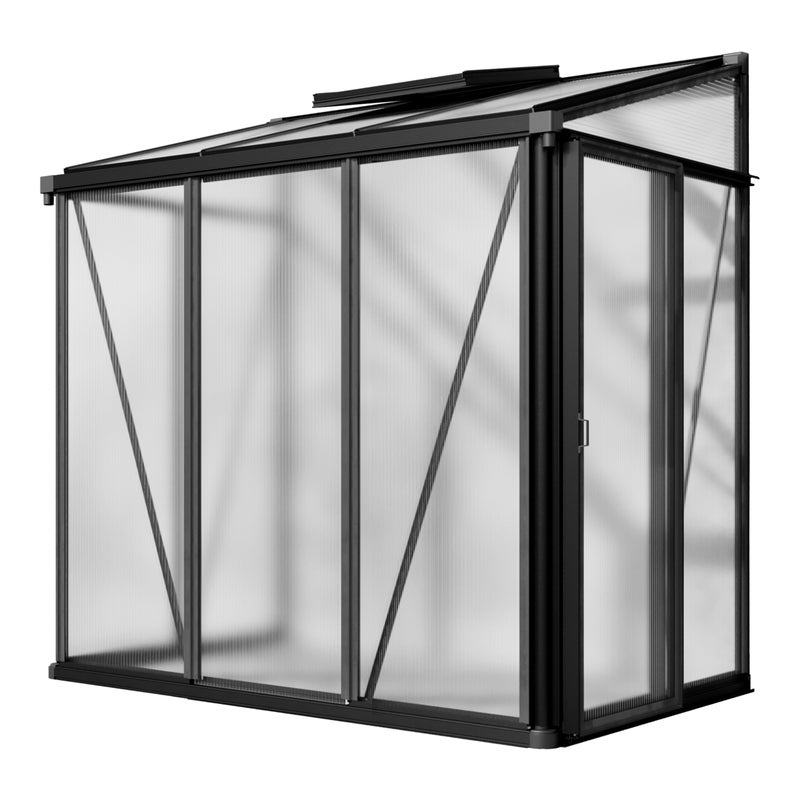 GFP szklarnia Flora 22 szklarnia przyścienna - Aluminium - 137x132 cm - 16 mm panele poliwęglanowe