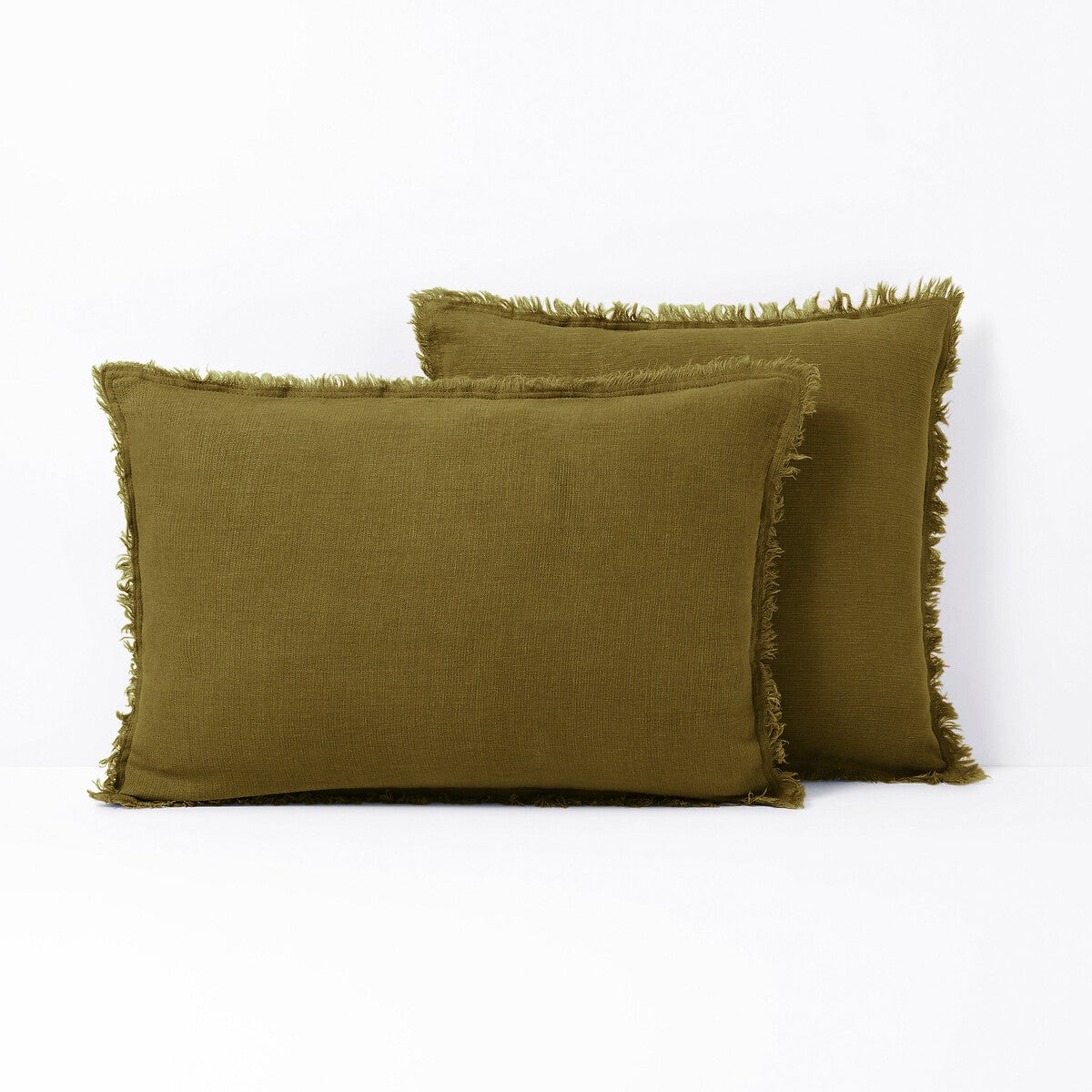 Housse de coussin lin lavé, Linange - Bronze - 50 x 50 cm | Leroy Merlin