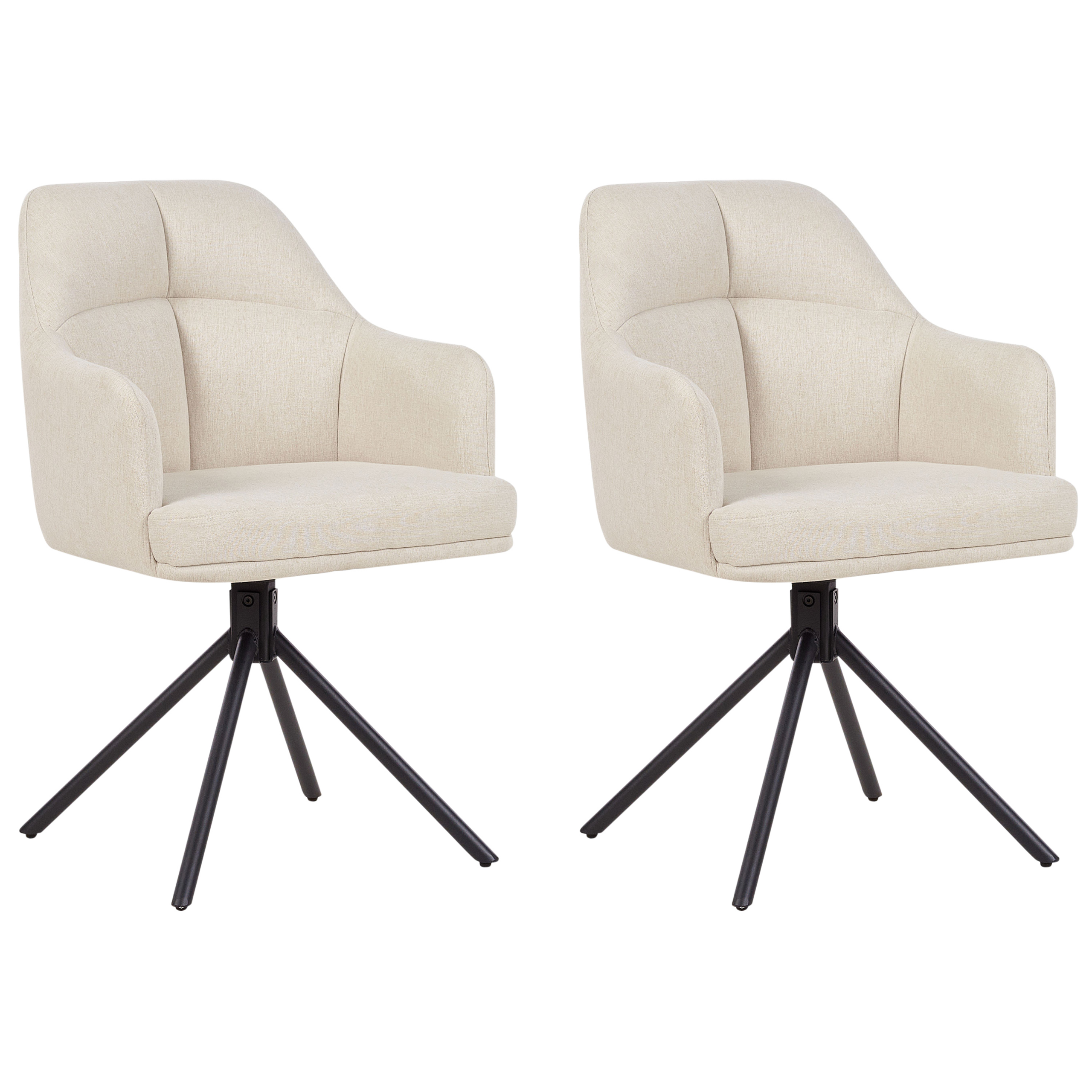 Beliani Conjunto De 2 Sillas De Comedor Giratoria Mira Beige , Leroy Merlin
