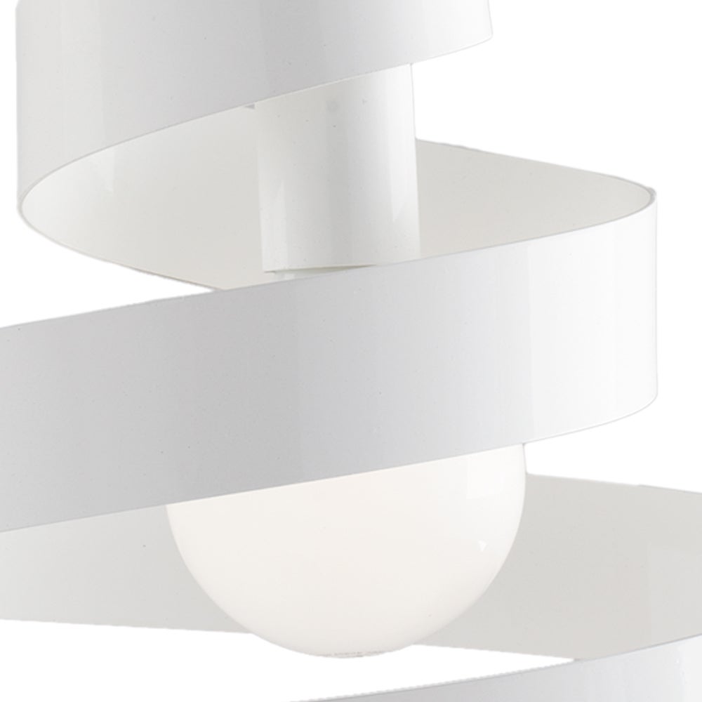 Sospensione Moderna Helix 1 Luce In Ferro Laccato Bianco - 4