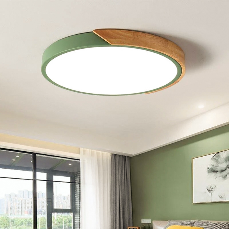 Lampa sufitowa LED 40CM, metalowa lampa sufitowa, nowoczesna lampa sufitowa, zielone światła dekoracyjne, ciepłe światło 3000K (36W)