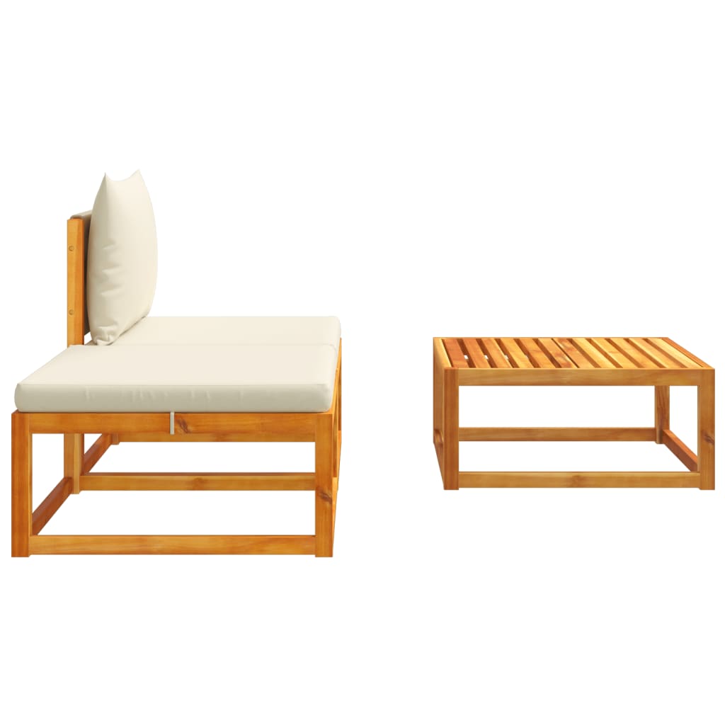 Maison Exclusive - Ensemble de canapés de jardin 3 pièces avec coussins, bois d'acacia et corde, - 5