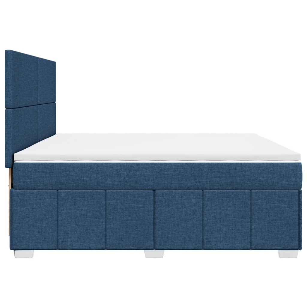 Maison Exclusive - Sommier à lattes de lit avec matelas Bleu 200x200 cm Tissu - 5