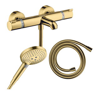 Hansgrohe Bras De Douche 389 Mm Aspect Doré Poli (27413990) - Laiton, Angle 90°, Raccord ½"