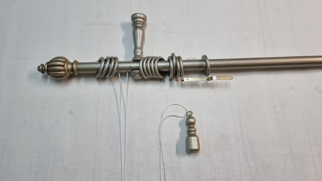 Tringle à rideau en bois de haute qualité, diamètre 35 mm couleur de la corde argent doré extrémité ancienne longueur 300 CM