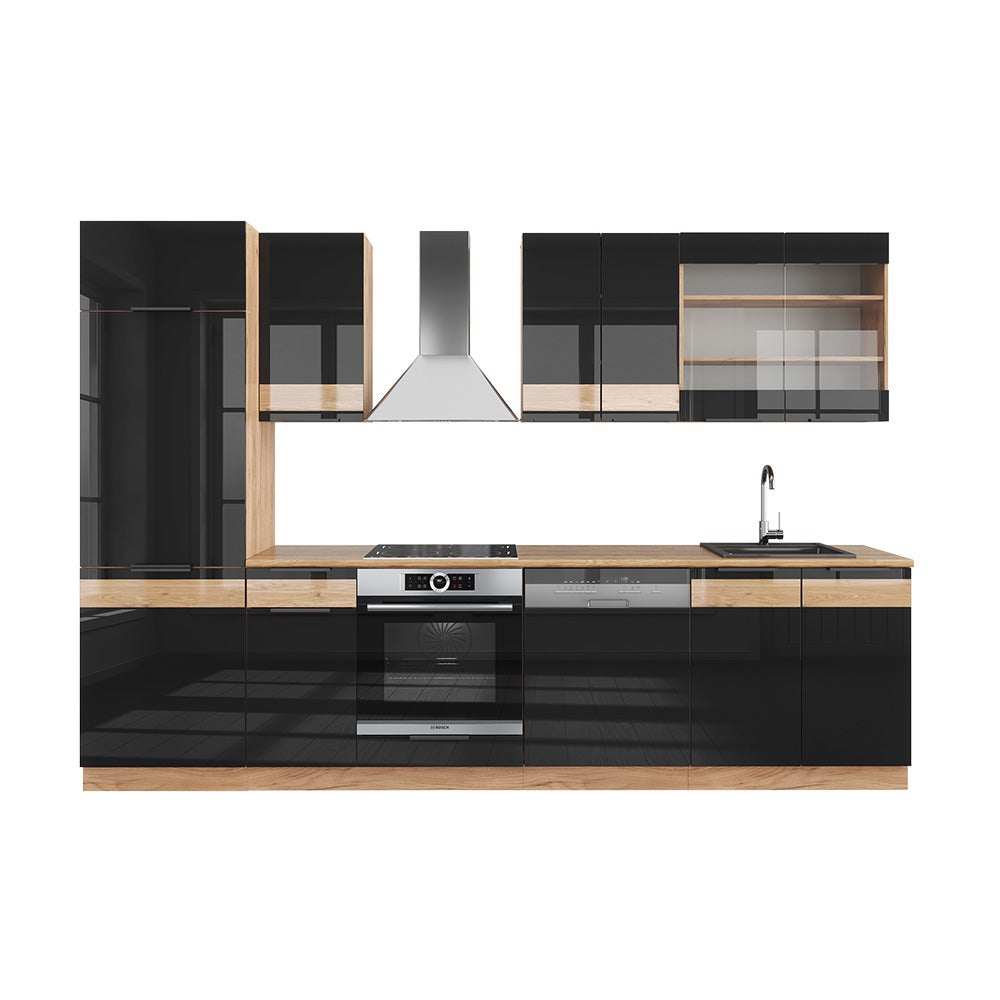 Cuisine Fame-Line Chêne doré/anthracite 355cm sans PT Vicco