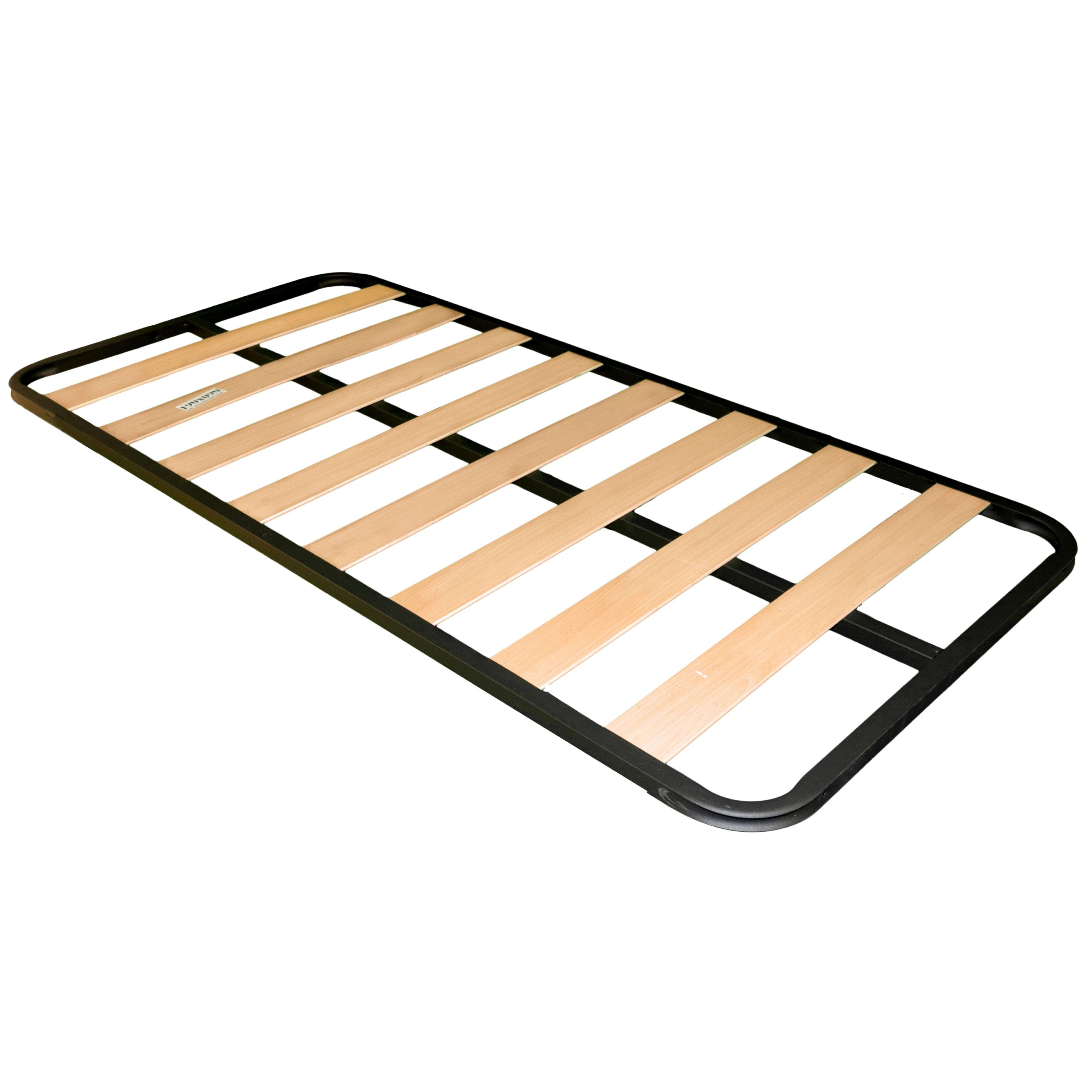 Estrado de 90x180 cm em tubo de aço 30x30mm, ripas de madeira de álamo com reforço central e pintura metálica (sem pés) - 3