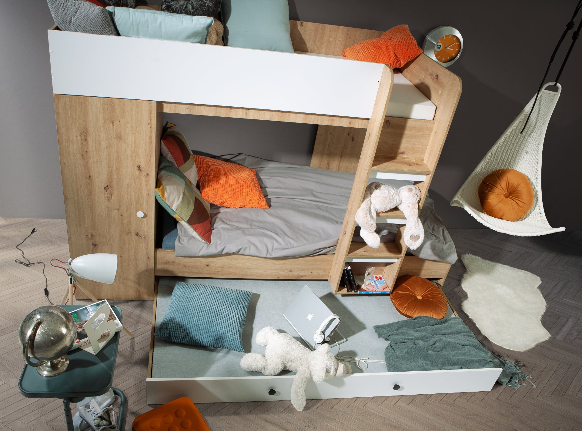 Łóżko piętrowe Antresola SMART 2 czarny - Abiks - 3