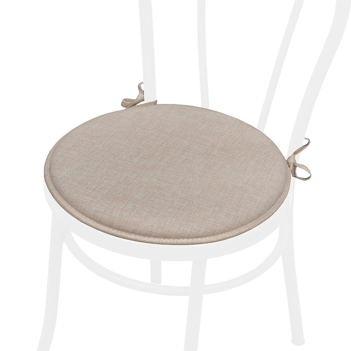 Lot De 4 Coussins De Chaise Rond Coton Lavable Doux Housse De Chaise Couleur Unie Pastel Marron - 2