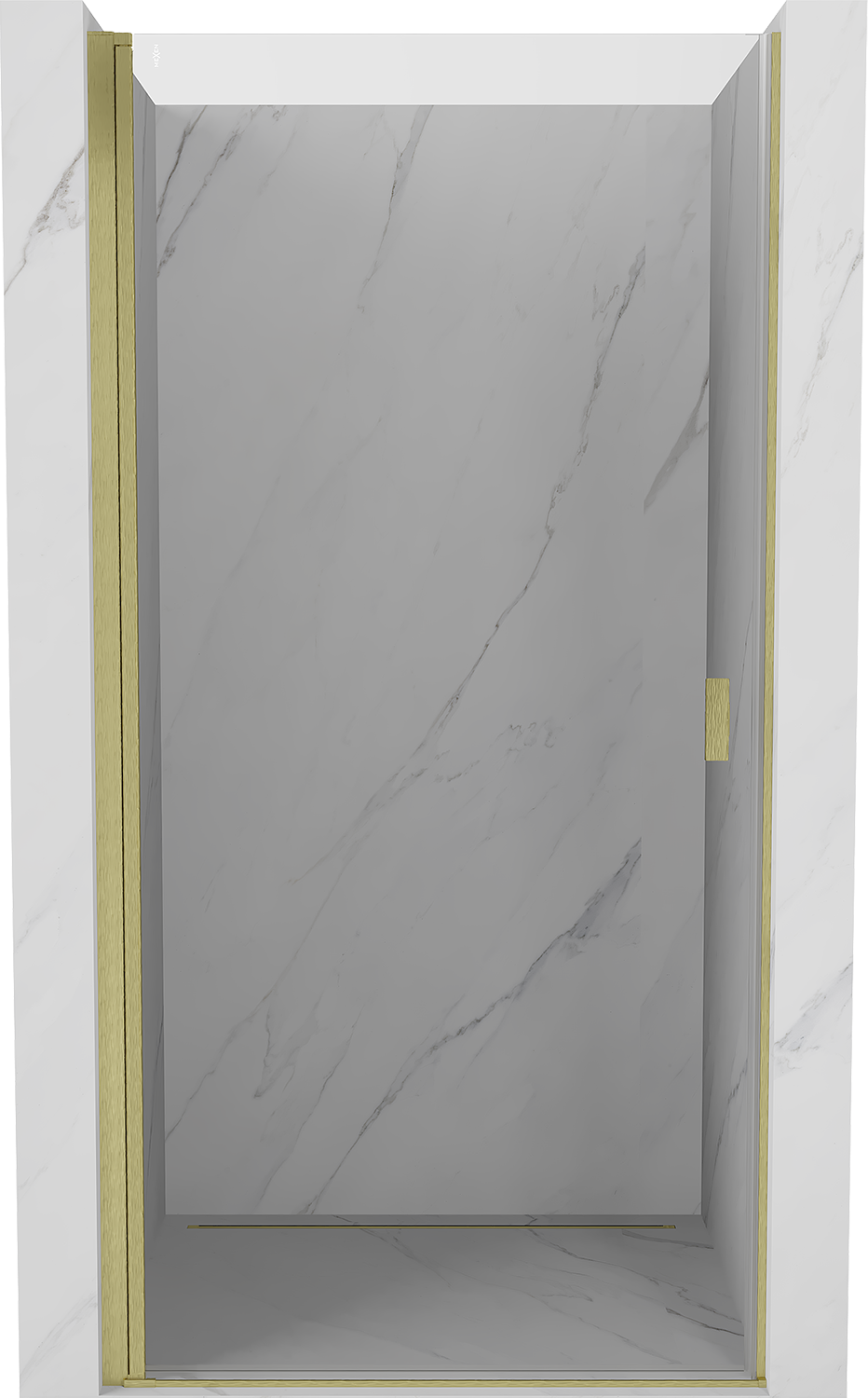 Mexen Mist-B drzwi prysznicowe uchylne 65 cm, transparent, złote szczotkowane - 8A2-065-000-55-00