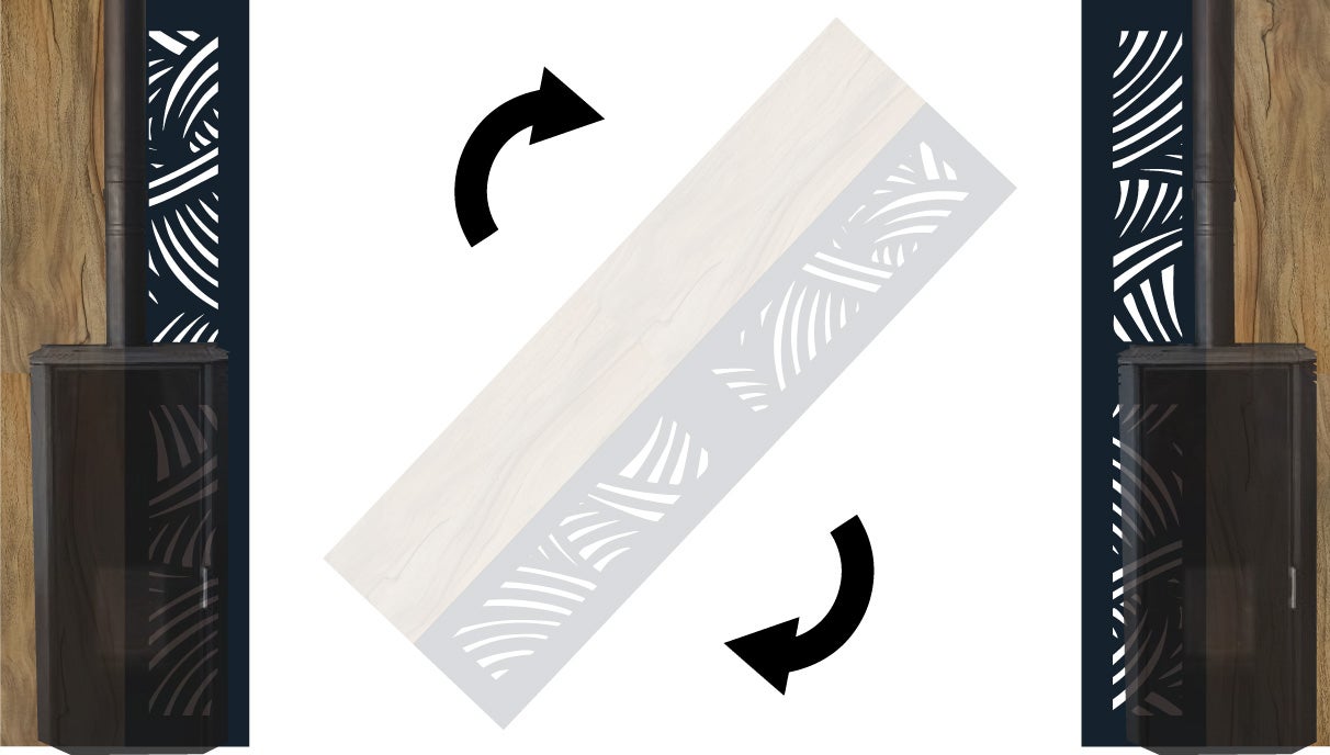 Panneau de protection Design Noir Makala + Effet Bois Chêne | Largeur 80 - Hauteur 240cm | deko-poele.fr - 3