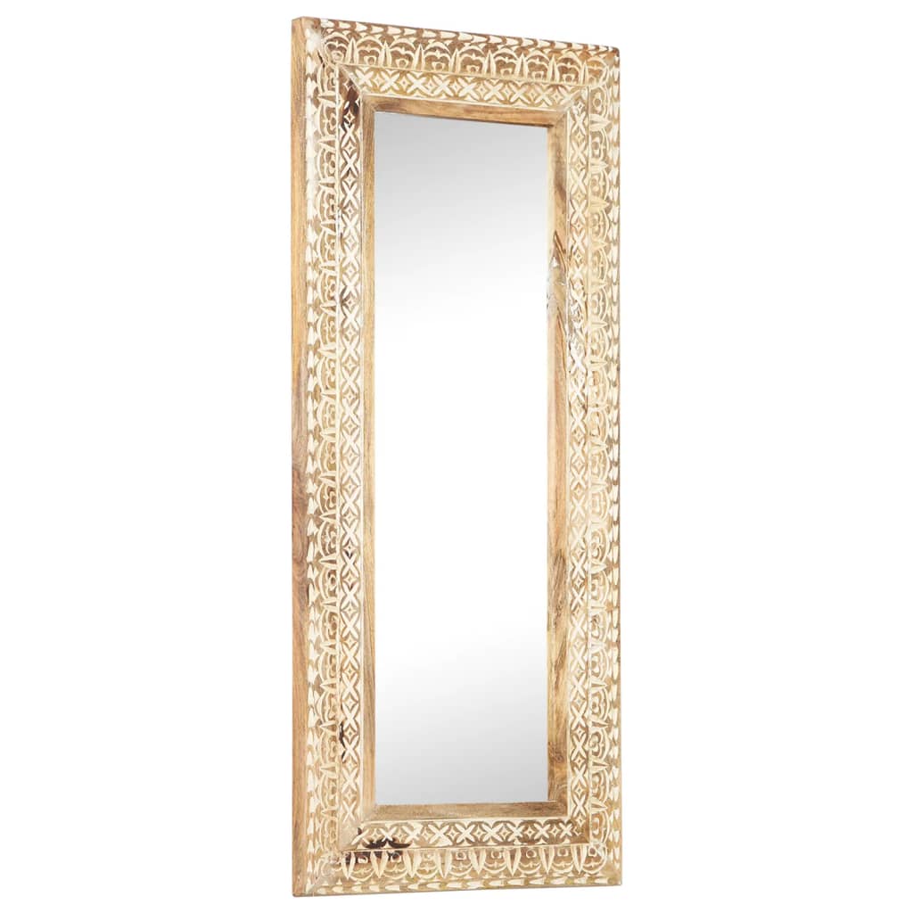 Vidaxl Espejo Tallado A Mano 110X50x2,6 Cm Madera Maciza De Mango , Leroy Merlin