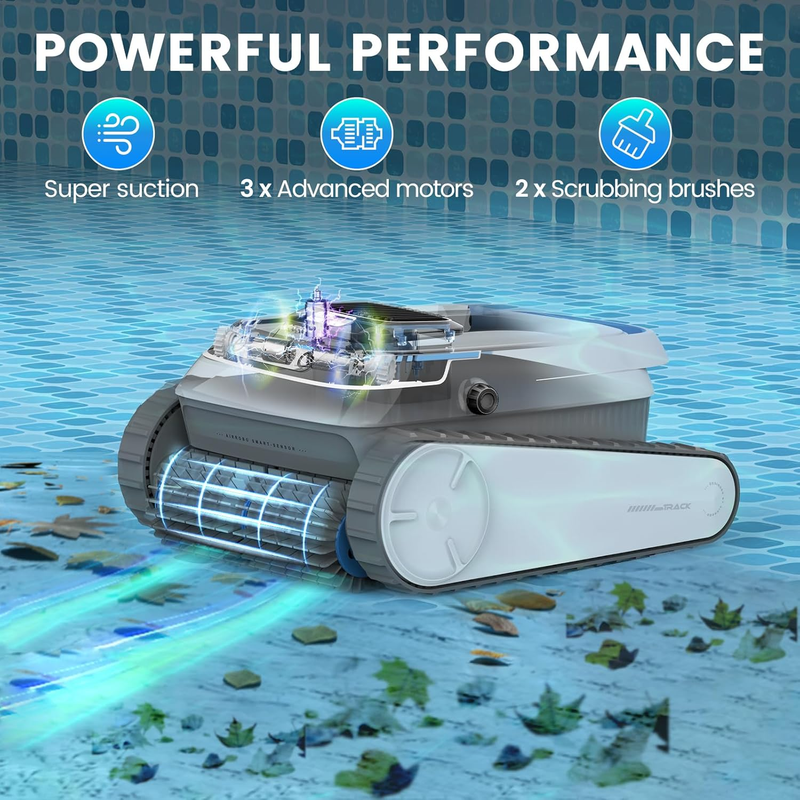 Airrobo PC10 Robot Piscine Sans Fil : Nettoyage Intelligent 170m², Autonomie 120 Min, Navigation Automatique - 3