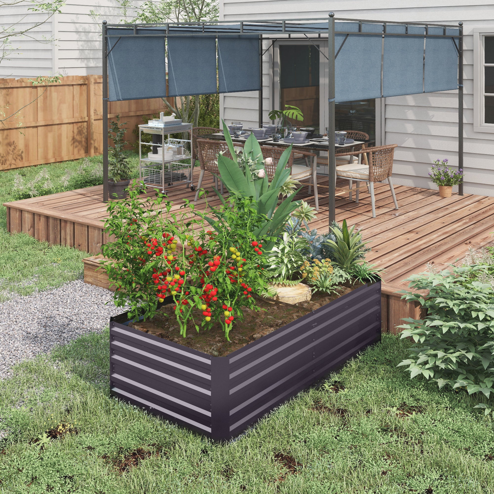 Jardinière acier galvanisé Outsunny 180x90x59 cm - 2