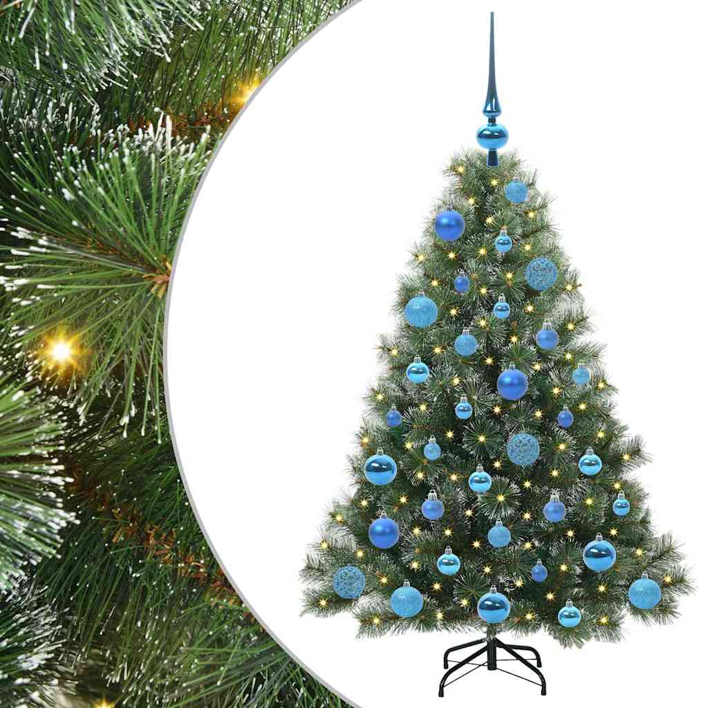 Sztuczna choinka z 150 diodami LED Zielony 120 cm PE i PVC