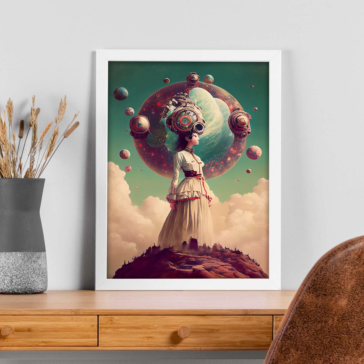 Nacnic Poster Viejo Y Nuevo Mundo En Estilo Surrealismo Cinematográfico Ilustraciones Y Grabados De Historieta Abstracta Y Artística Para A4 Sin Marco - 2