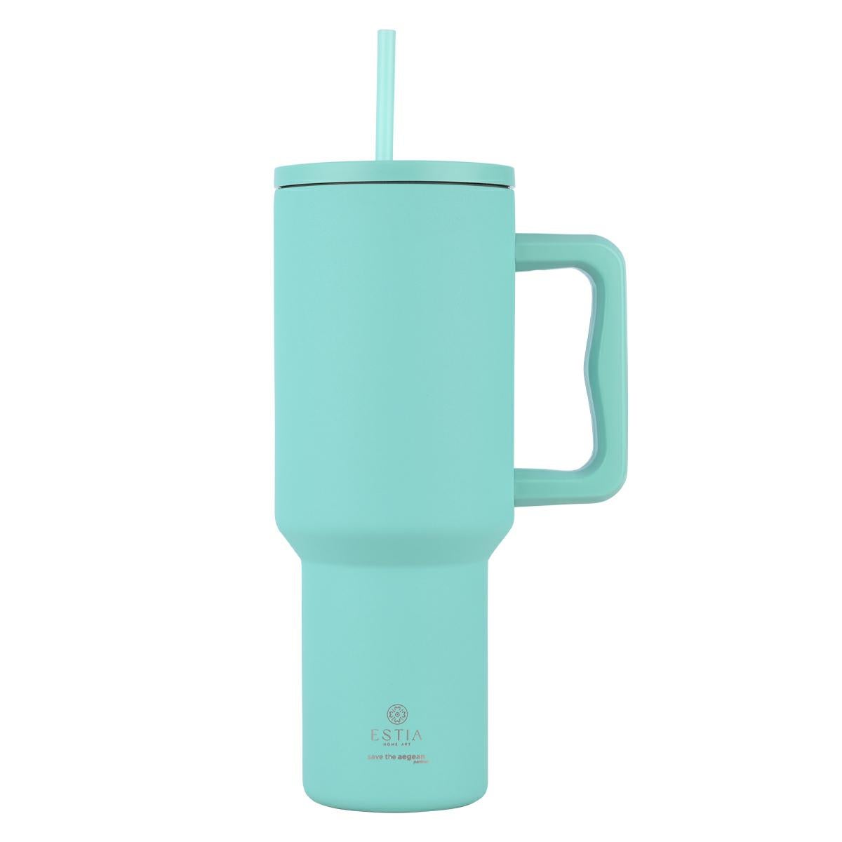 Kubek termiczny Bermuda Green Estia stal nierdzewna zielony ze słomką 1200 ml 1 szt.