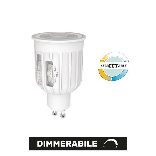 Lampa LED Alcapower GU10 230V ściemnialna 5CCT 6/8/10W, strumień do 1200lm, klasa energetyczna D, 50x76,5mm.