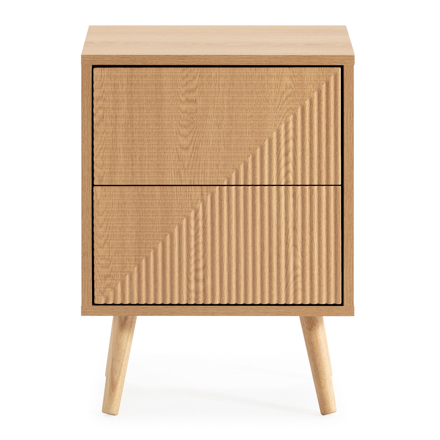 Mesita de noche Telmo 2 cajones color Roble - 4