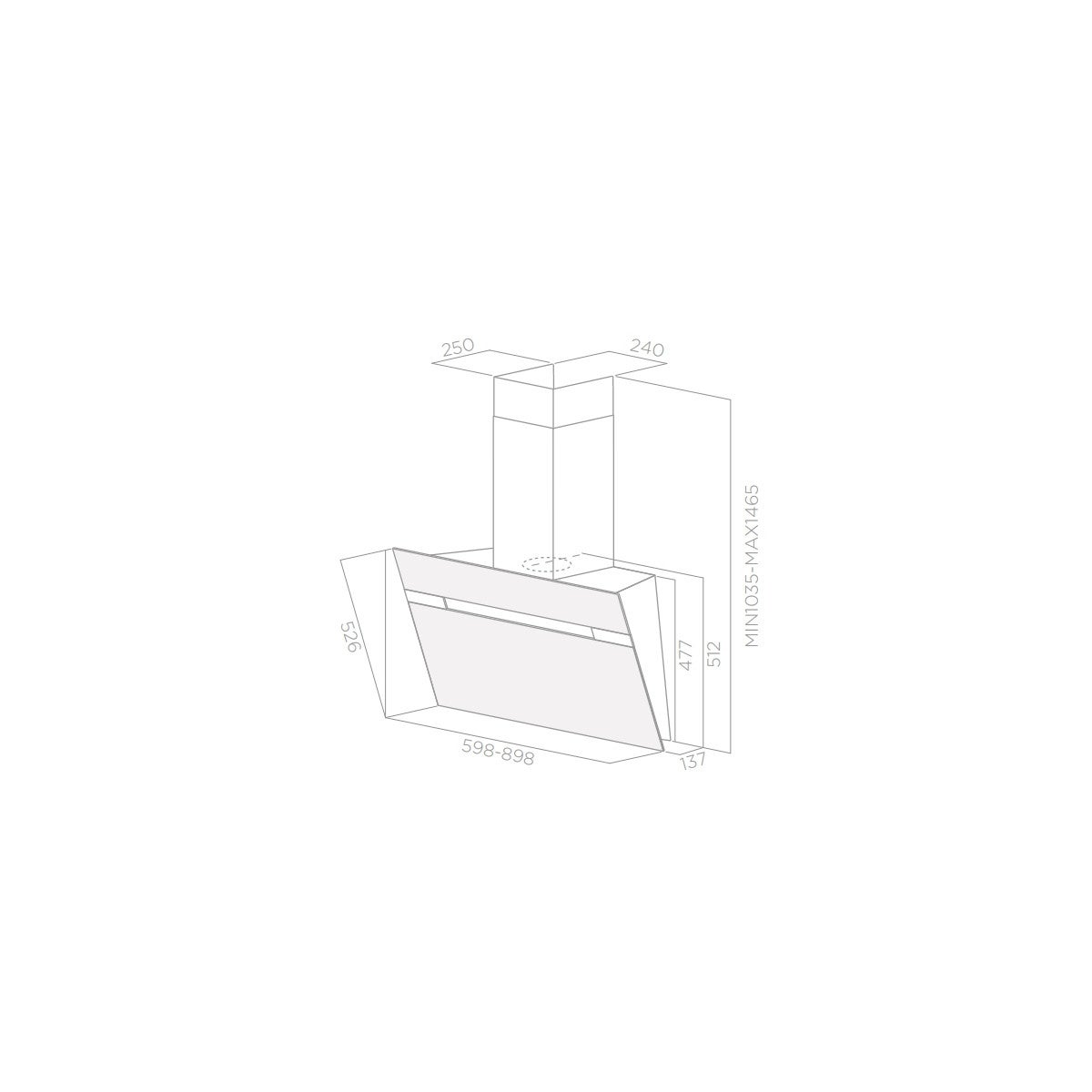Elica Stripe IX/A/90 Cappa aspirante a parete Acciaio inox 735 m3/h - 2