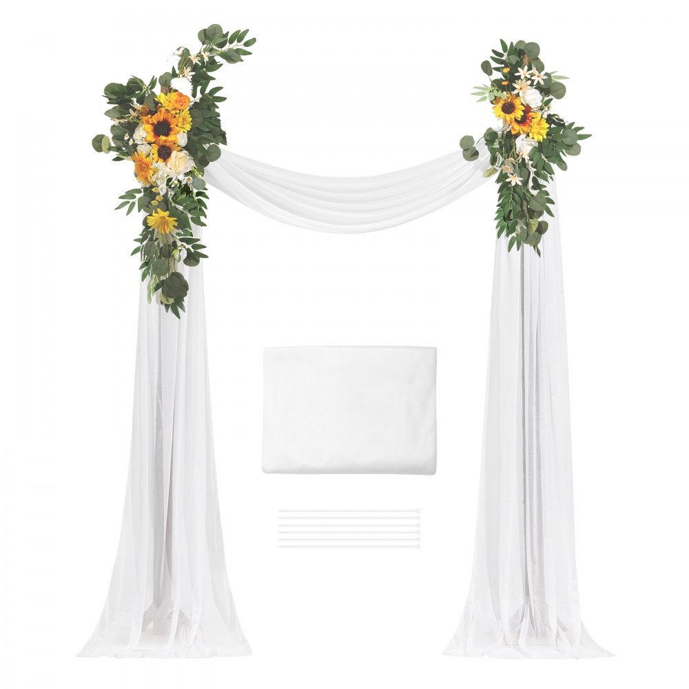 Arc décoratif de mariage en 3 pièces avec fleurs, rideau et support pour cérémonie TEKMAQUINAS - 2