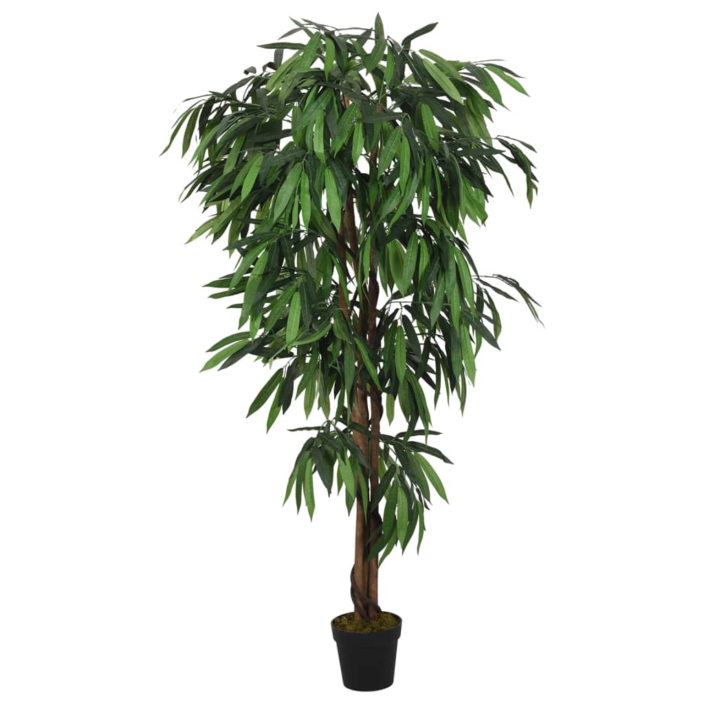 Sztuczne drzewko mango, 600 liści, 150 cm, zielone vidaXL