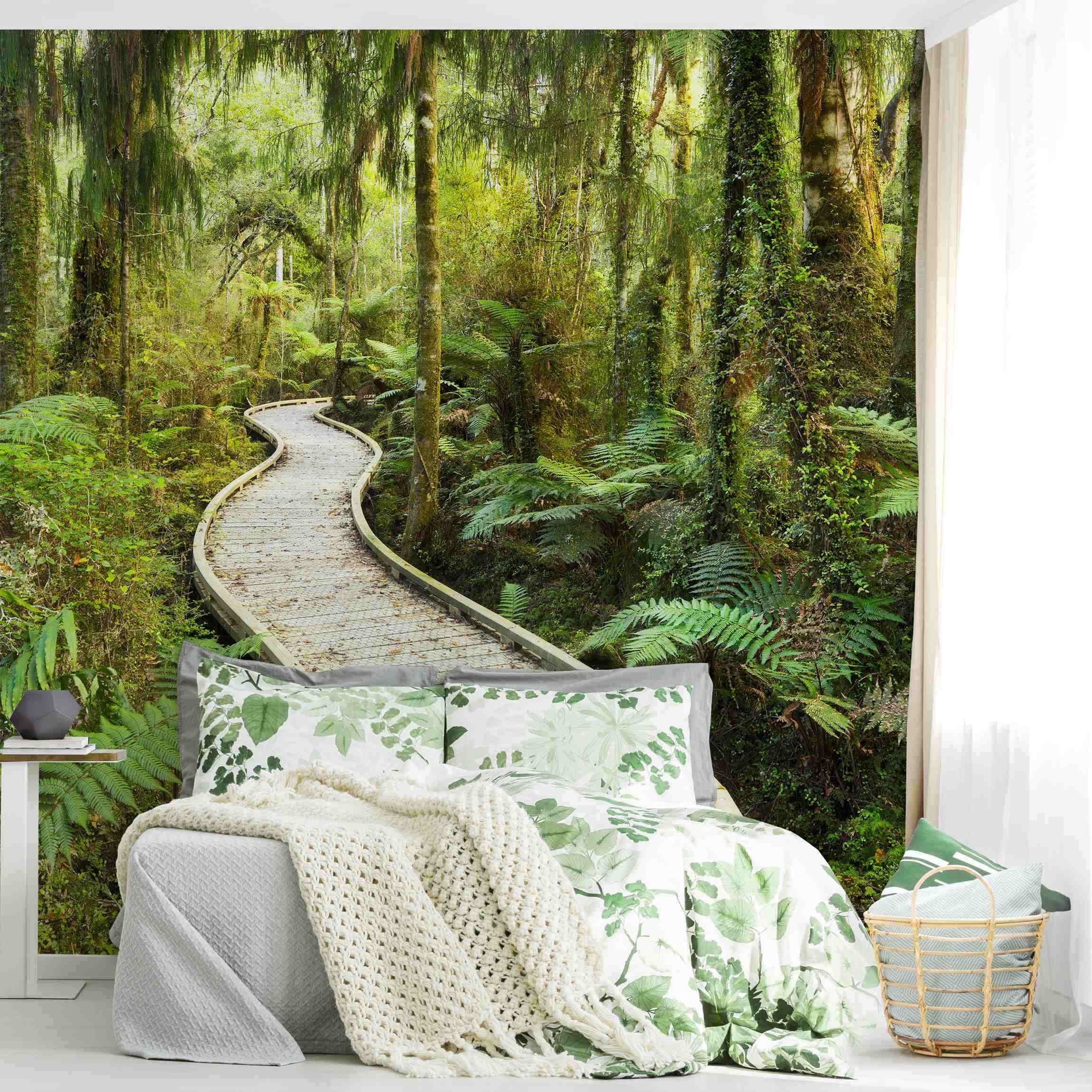 Papel pintado fotomural 3d bosque naturaleza selva 91 - salón dormitorio cocina pasillo - tnt 240 x 240 cm adhesivo