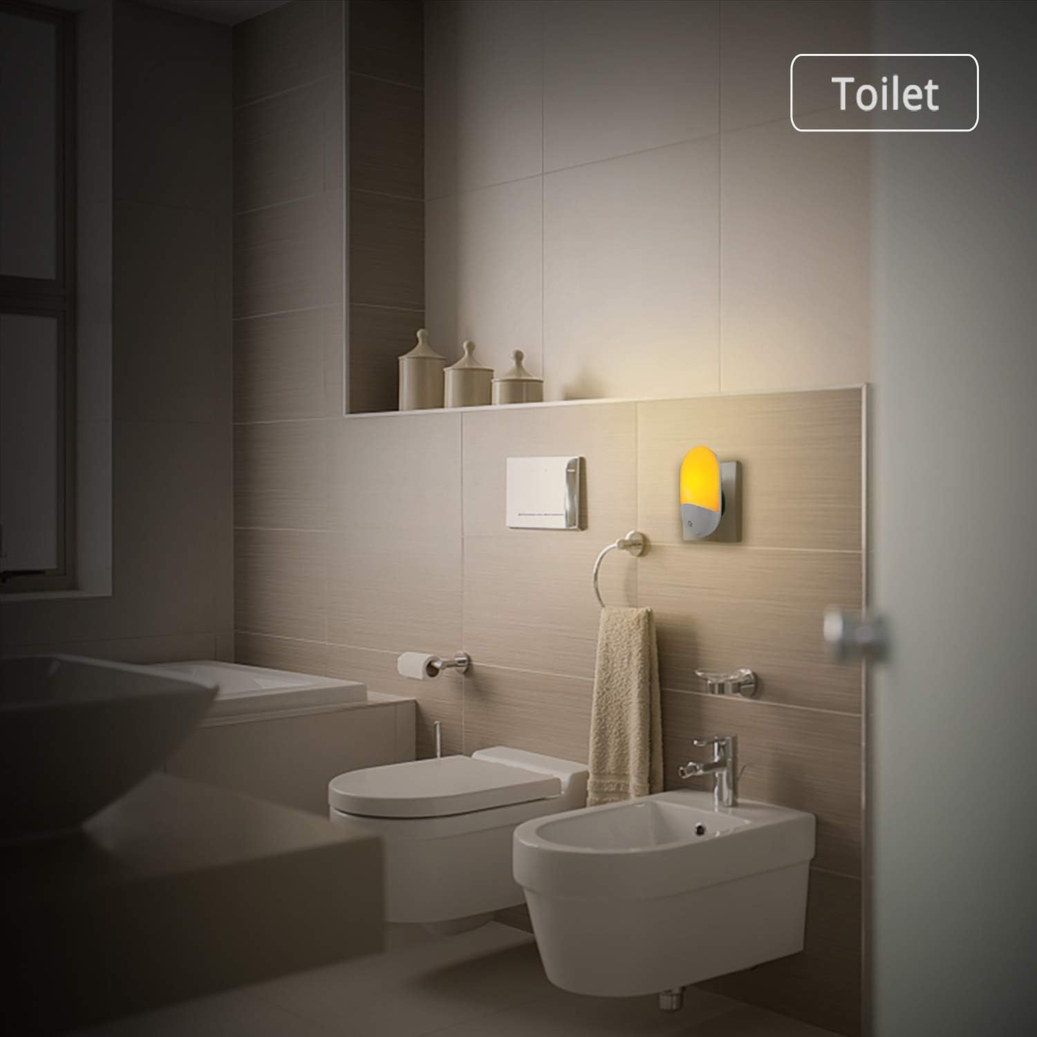 Lampe de nuit LED dernière génération - Prise - veilleuse enfants - veilleuse adultes - capteur de lumière - dimmable - 6