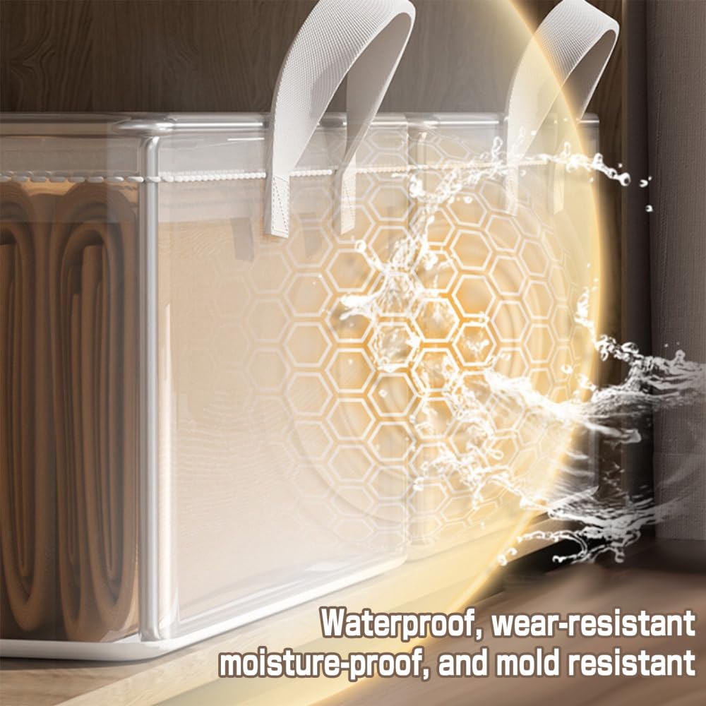 2 boîtes de rangement de vêtements de grande capacité pour vêtements, couettes, couvertures, jouets - 6