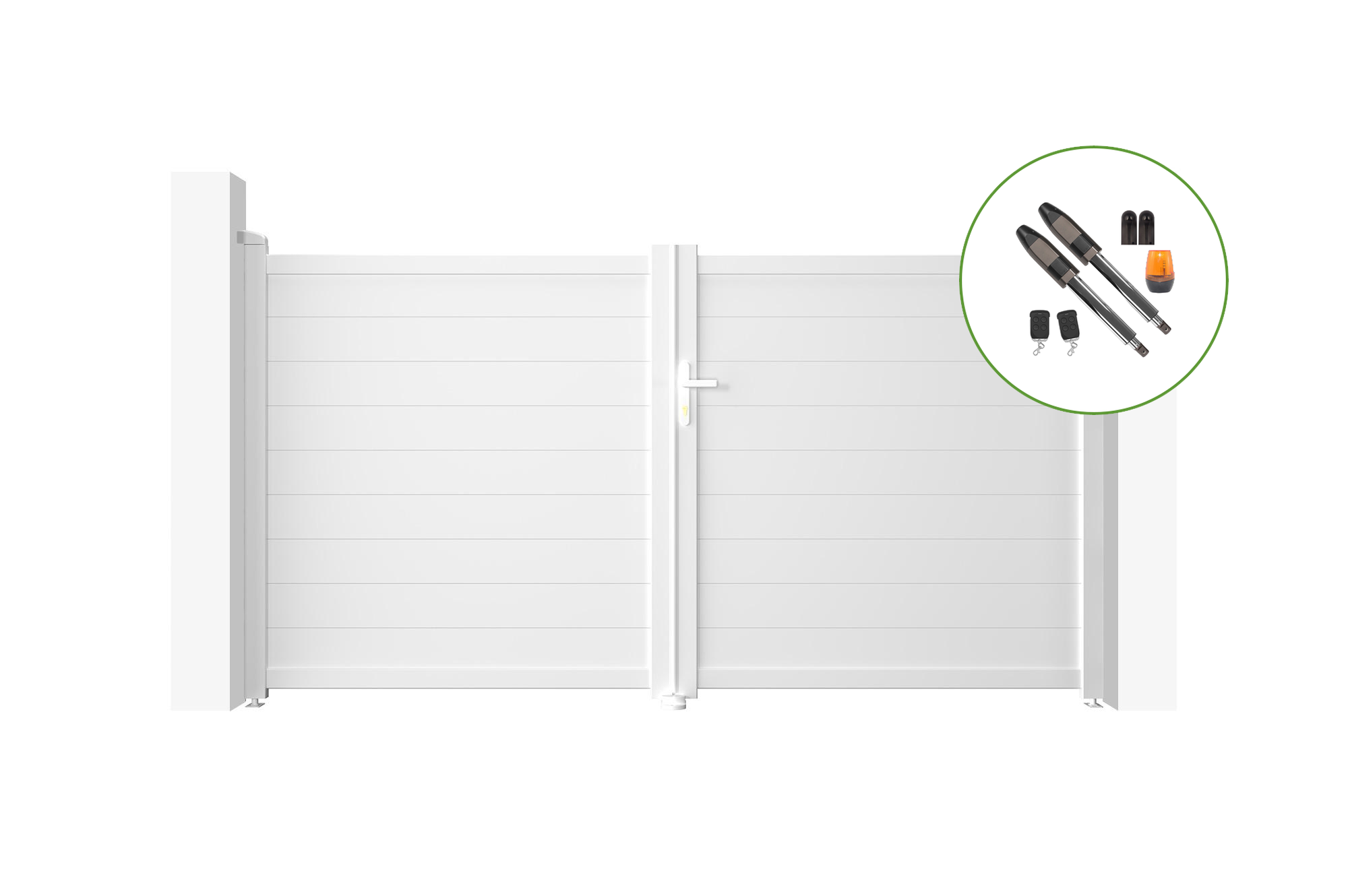 Brama skrzydłowa elektryczna 3m EIGER 300B160 biała + napęd TANKER B700