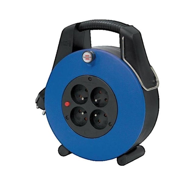Enrouleur de câble Confort-Line CL-XL à 4 prises - H05VV-F 3G1,0 20m - Noir/Bleu