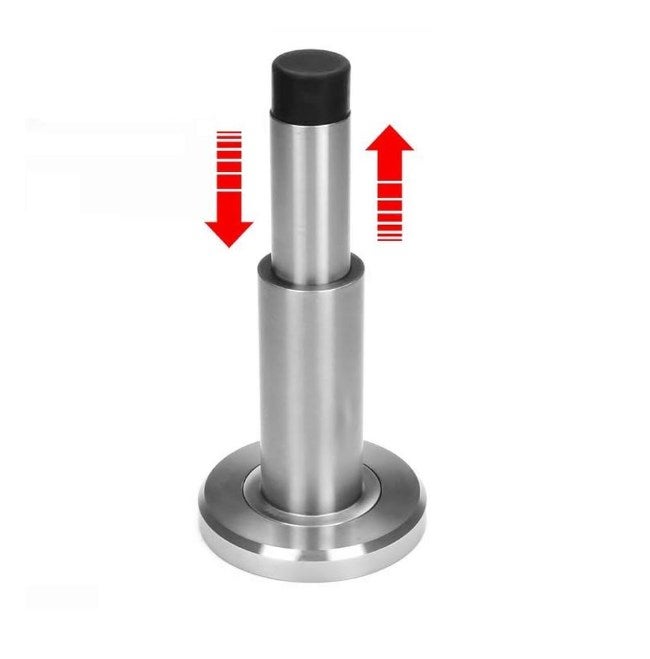 Butée de porte extra-longue et réglable en caoutchouc, en acier inoxydable 304, protection de poignée de porte, butée de porte murale - 2