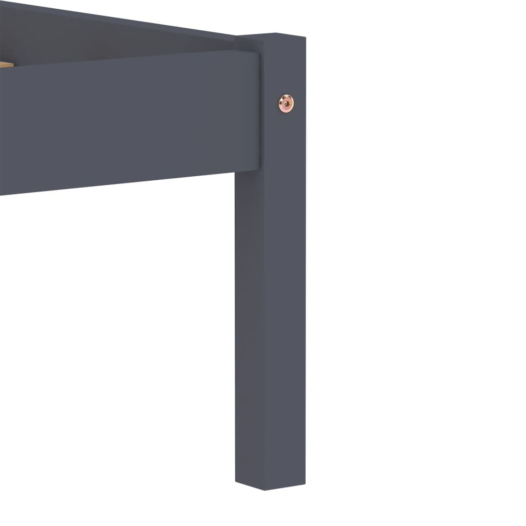 Cadre de lit sans matelas gris bois massif de pin 160 x 200 cm - 6
