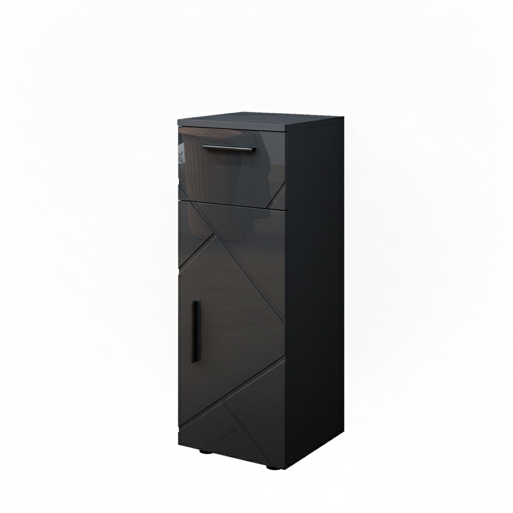 Armoire Midi Vicco Irma – Anthracite – 95x30x30 Cm – Salle De Bain – Meuble étagères