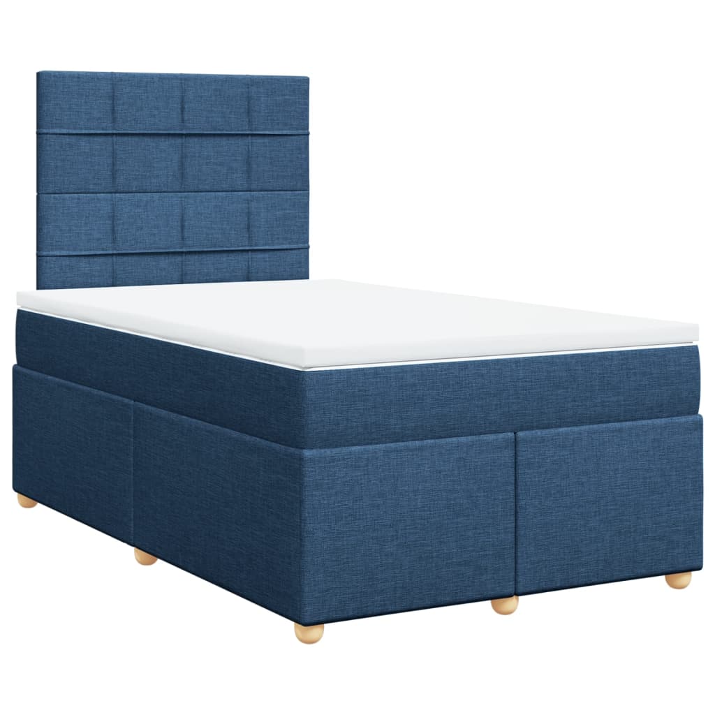 Maison Exclusive - Sommier à lattes de lit avec matelas Bleu 120x200 cm Tissu - 3